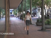 braless girl on the street