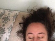 Wife slurpy BJ then begs to get fucked and filled Amateur Homemade creampie 12/16