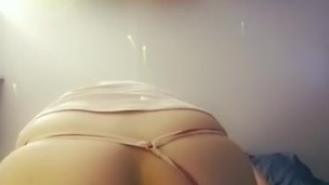Sexy Blonde Trap Fucks Her Ass with Crystal Massage Wand In Lingerie & Heel