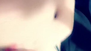 Sexy goth teen teasing and rubbing pussy