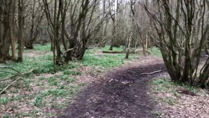 Public Masturbation by train tracks with cumshot and pissing