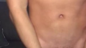 Fit Young Amateur College boy first time jerking off for camera