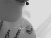  Babygirl_goth showing Tongue piercing on Snapchat