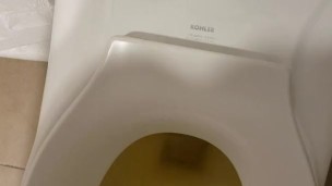 Short standing piss in rest stop toilet - ftm trans