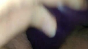 Pawg squirts all over big dildo while masturbating