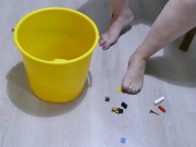 footfetish collecting legos with my feet