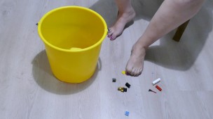 footfetish collecting legos with my feet