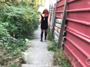 Anal plus creampie with sports redhair in real public place 14/16