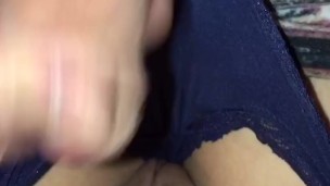 Husband Cums into wife’s panties while worn. Smeared into pussy & licked up