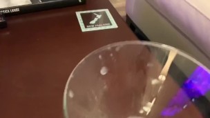 Glamgurlxoxo: Sexy CD jerks off while drinking daddy’s cum from a glass