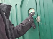 Nerdy Girl Hosing Down A Urinal With Her Piss 1/16