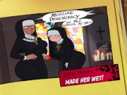 Confession booth! Animated Big Booty Nun Spanks School Girl front of Class