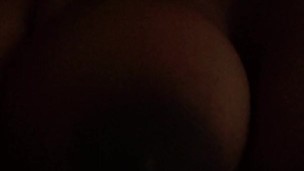 Ebony BBW licks own nipples