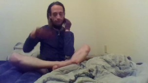 Solo Transgirl Pinching, Slapping And Pulling Her Own Tiny Tits 