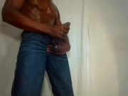 Hot guy jacks big black cock! 4 huge cumloads! 8/16