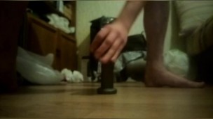 I play with huge dildo, in my ass