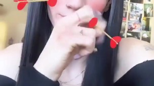Me goofing on my premium snap SFW