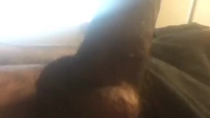 Ebony Solo masturbation until it gets hard 