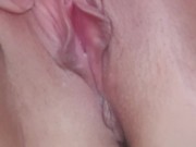 Horny virgin lass keeps edging, heavy breathing, labia closeup 