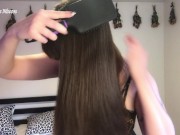 Long Brunette Hair Brushing - Preview