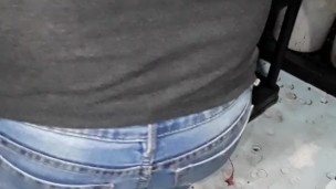 Watching a perfect ass in tight jeans