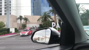 Uber pickup in Vegas turns into some public fun (Great Cumshot)