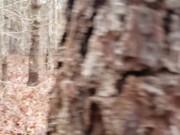 Cumming in the woods before work