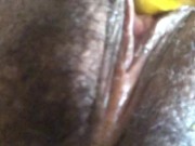 Teen fucking a banana, my mom is in the other room shhhh