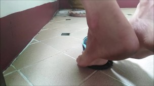 DANGLING Fetish Flip Flops Close Up View Dirty Bare Soles Shoeplay Nina Yo