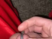 Rubbing his Tiny Caged Dick - Screenshot 8 of 16 - Chastity Cage