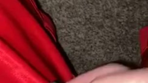 Rubbing his Tiny Caged Dick