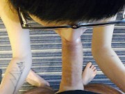 Asian Nerdy Teen with Glasses gives Deepthroat Blowjob 3/16