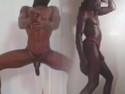 Hot guy strokes his Big black dick! Huge cumload! 9/16