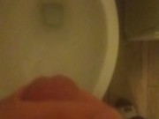 Big cock gets jerked till cum splats everywhere 