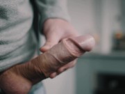 White uncut dick pulsating cum in 4K 11/16