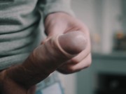 White uncut dick pulsating cum in 4K 15/16