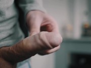 White uncut dick pulsating cum in 4K 16/16