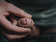 White uncut dick pulsating cum in 4K 6/16