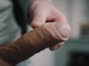 White uncut dick pulsating cum in 4K 8/16