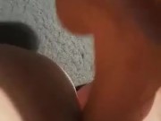Teen playing with toy in freshly shaven tight pussy