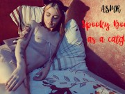 Asmr/Cosplay: Little pretty kitty masturbates on the bed 