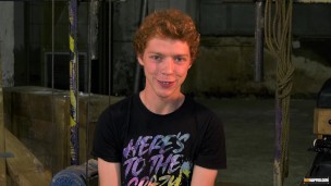 Dominant twink barebacks his sub after restraining him