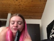 Epic dildo blowjob / throatjob by thick white girl 5/16