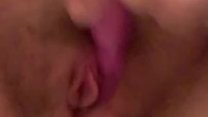 Rubbing my clit with my tiny, cute rabbit vibe