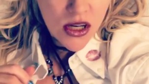 Your shirt. My lipstick 