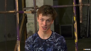 Cute sub Alex Faux throat fucked while poured with hot wax