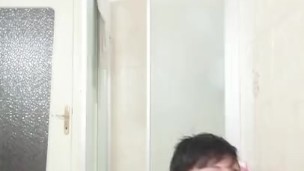 Teen twink play with cock and ass