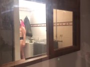 Emily Rose’s window! Squirt session after the gym! 8/16