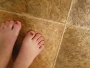 Barefoot Pee In Public Bathroom Before Work