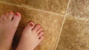 Barefoot Pee In Public Bathroom Before Work